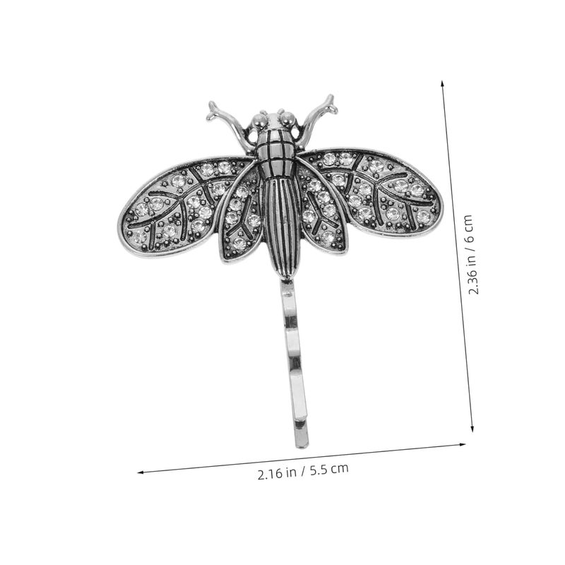 Vintage Dragonfly Hair Barrettes Silver Alloy Hairpins For Girls Party Decor - Image 2